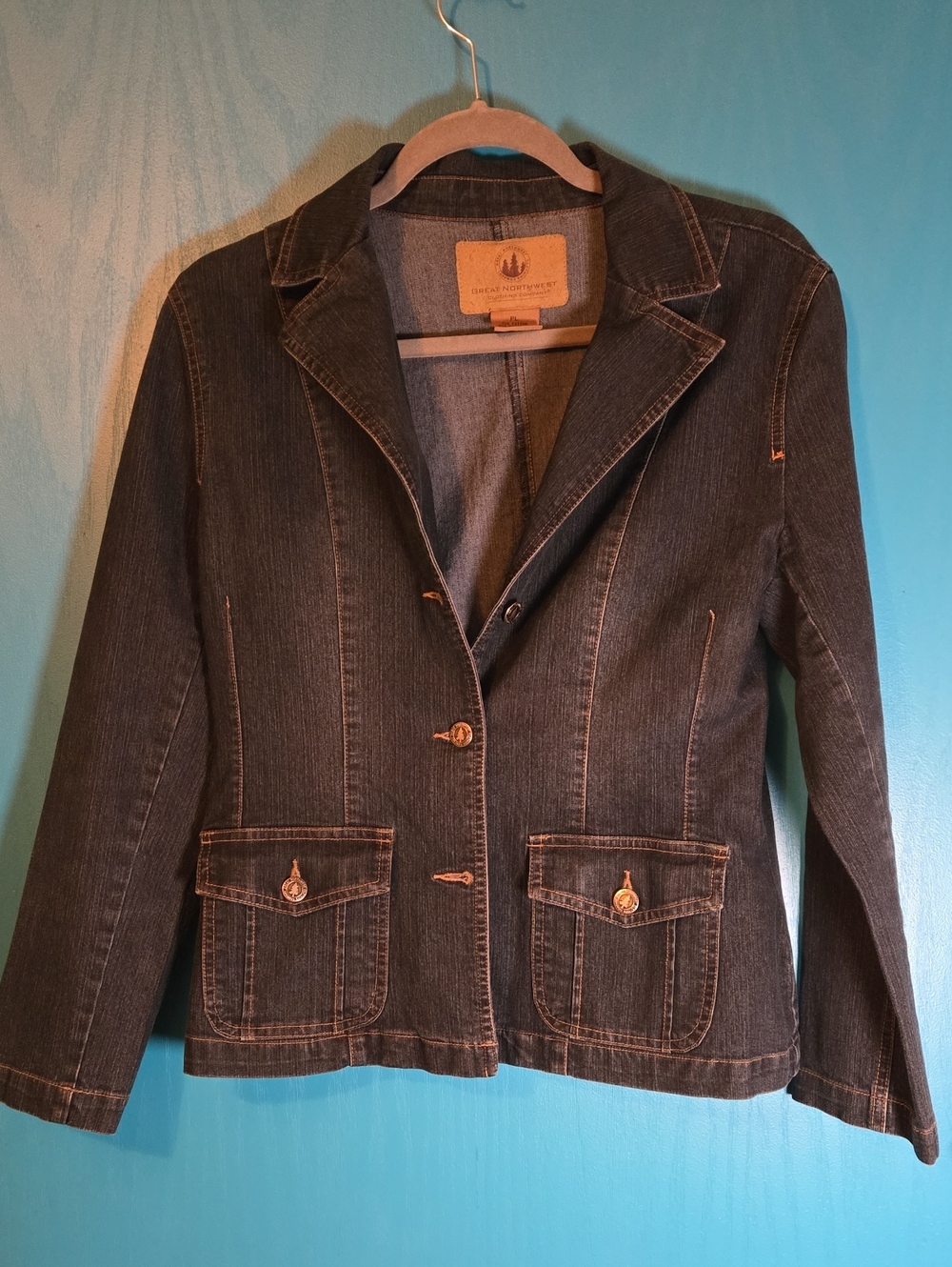 Great Northwest Clothing Company Dark Blue Denim Blazer